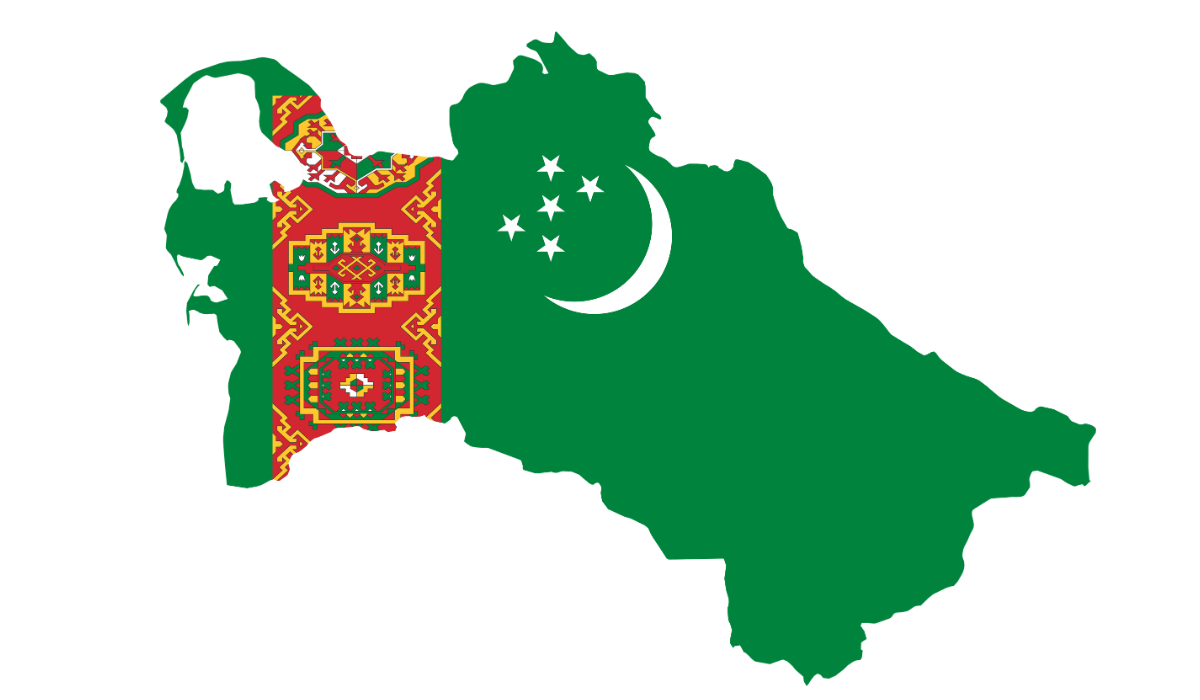 Turkmenistan flag map