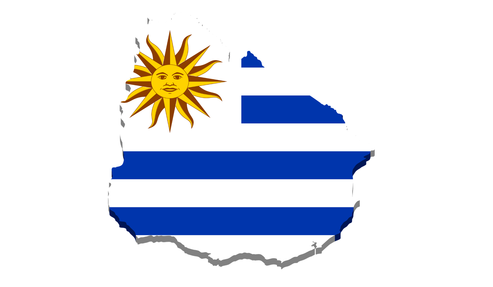 Uruguay flag map