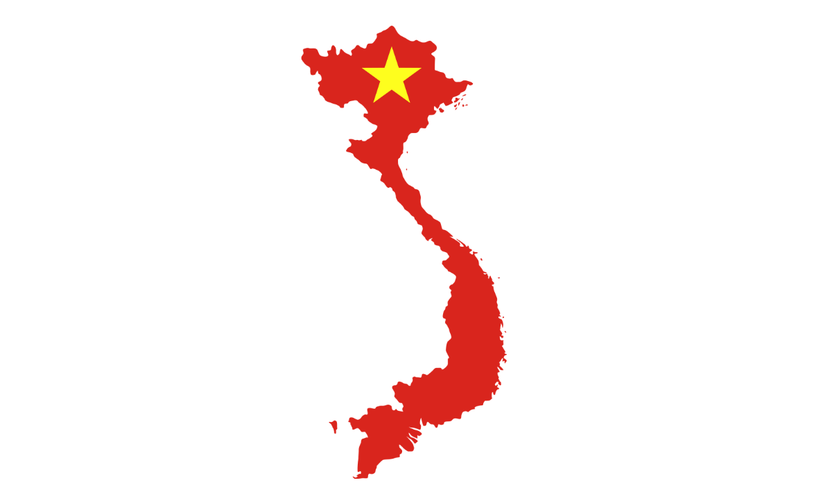 Vietnam flag map