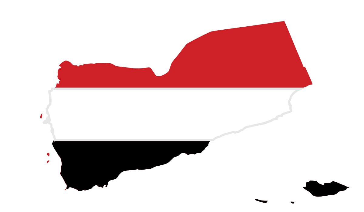 Yemen flag map