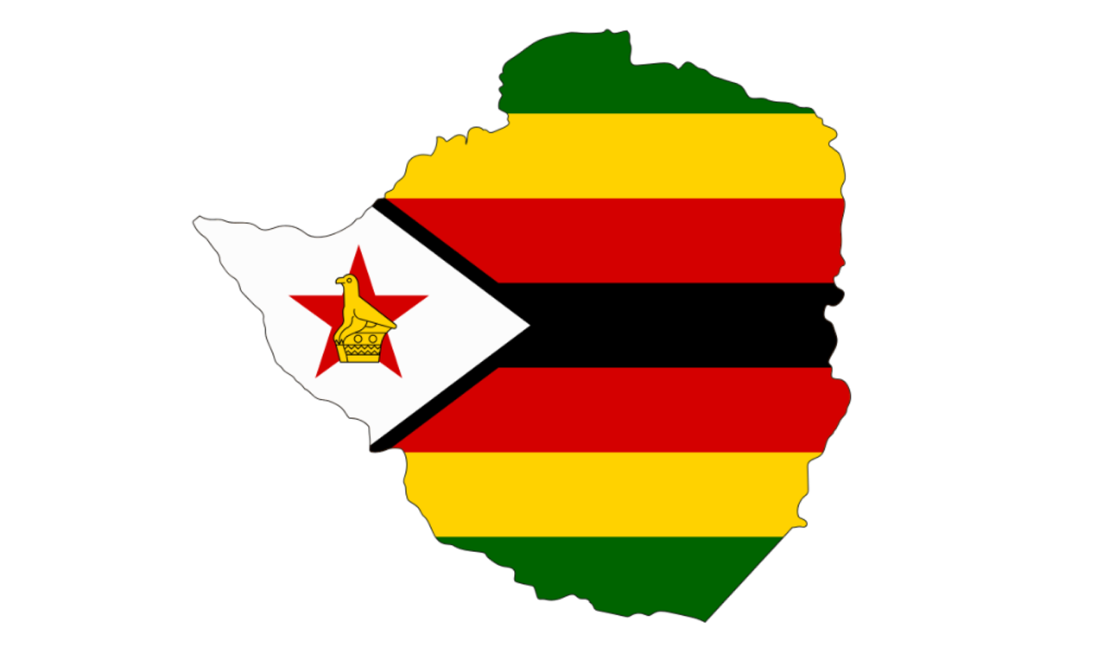 Zimbabwe flag map